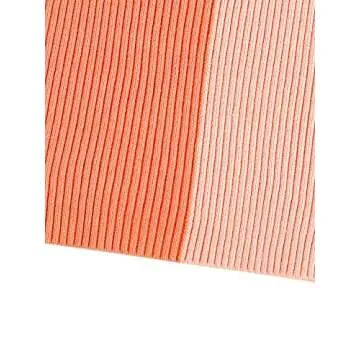 Verdusa Women's Square Neck Sleeveless Ribbed Knit Crop Top Tank Colorblock Orange M