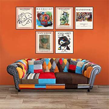 Batuba Design Mix Artist Wall Art, Set of 6 Poster Prints (8'' x 10''), Living Room & Bedroom Wall Decor, Glossy Paper, Unframed, Multicolor, Art Deco Style
