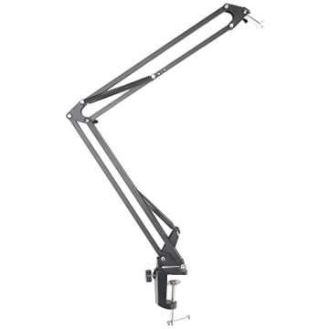 Overhead Tripod For DSLR Cameras, Heavy Duty Camera Desk Mount Stand with Flexible Articulating Boom Arm, Camera Holder Table Clamp for Canon Nikon Sony Fuji SLR Mirrorless Cam Video Photography