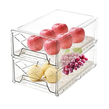 Fridge Organizer Bins Stackable BPA-free for Kitchen Storage