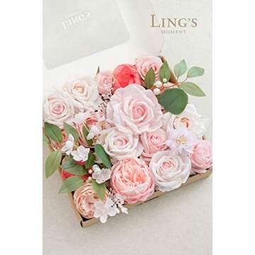 Ling's Moment Artificial Flowers Box Set - Blush.