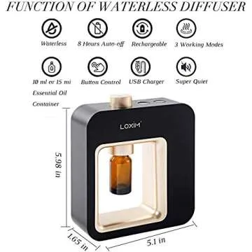 Aromatherapy Diffuser for Essential Oils, Portable & Quiet