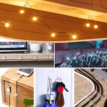 50pcs Adhesive Cable Clips, Transparent, Wire Clips, Car Cable Organizer, Cable Holder, Cable Wire M...