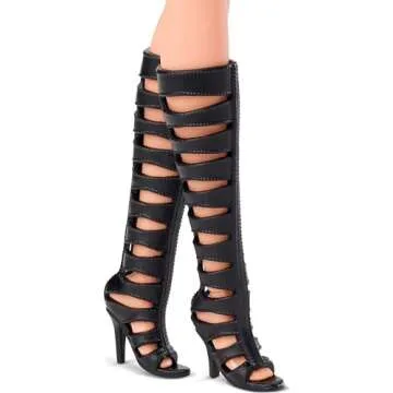 Barbie Basics Model 02 Collector Doll with Blonde Hair, Black Mini Dress & Gladiator Boots, Universal-fit Fashions, Posable Body & Swappable Doll Head