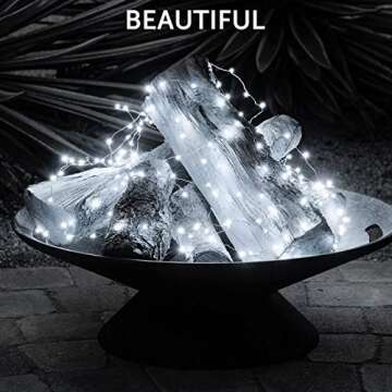 AMZNian Set of 2 DIY Flexible Solar Copper Wire String Lights, 100LED White Fairy Lights, 8 Modes Ch...