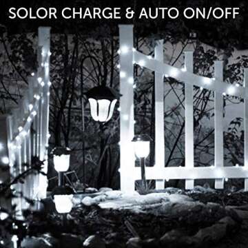 AMZNian Set of 2 DIY Flexible Solar Copper Wire String Lights, 100LED White Fairy Lights, 8 Modes Christmas Lights for Indoor, Outdoor, Room, Party, Garden Decor