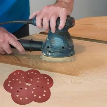 100PCS Sanding Discs 5 Inch 8 Holes, Sander Pads Hook and Loop Sandpaper for Random Orbital Sanders 120/240/320/600/800 Grits