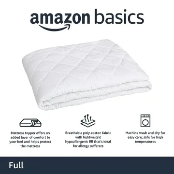 Amazon Basics Hypoallergenic Quilted Mattress Topper Pad