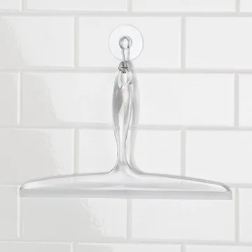 iDesign 12" Clear Bath Squeegee with Suction Hook