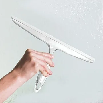 iDesign 12" Clear Bath Squeegee with Suction Hook