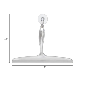 iDesign 12" Clear Bath Squeegee with Suction Hook
