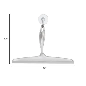 iDesign 12" Clear Bath Squeegee with Suction Hook