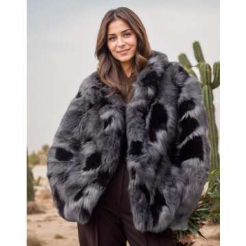 Tngan Warm Faux Fur Coat for Women Leopard Print Outerwear with Lapel Collar Thanksgiving Christmas ...