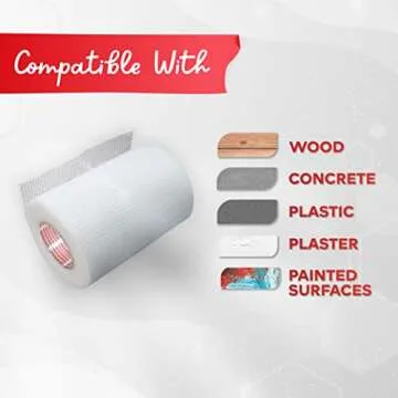 XFasten Drywall Repair Mesh Tape - 6-Inch X 90-Foot Mesh Tape for Drywall Repair, Fiberglass Drywall Patch Hole, Heavy Duty Wall Repair Mesh Spackle Tape, Wall Crack and Seam Repair Joint Tape