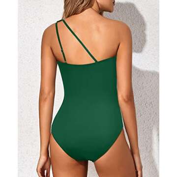 Stylish Holipick One Shoulder Tummy Control Swimsuit