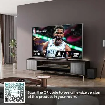 Hisense 85-Inch Class U7 Series Mini-LED ULED 4K UHD Google Smart TV (85U7N, 2024 Model) - QLED, Dolby Vision IQ, Dolby Atmos, Full Array Local Dimming, 144Hz Game Mode Pro, VRR, Alexa Compatibility