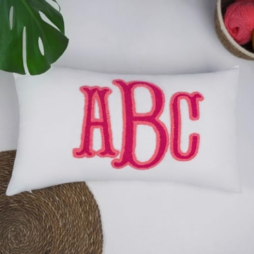 Custom Wedding Monogram Punch Needle Pillow