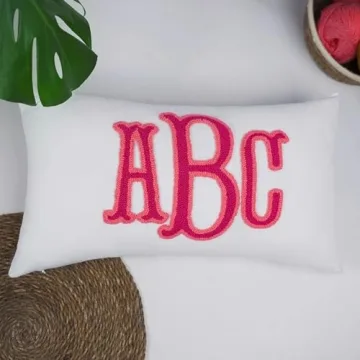 Custom Wedding Monogram Punch Needle Pillow