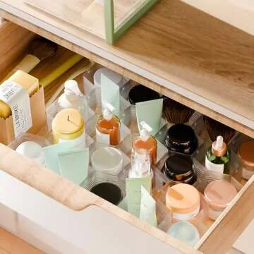 Kocuos Honeycomb Separator Adjustable Drawer Organizer Divider for Underwear Belt-Scarf Socks Organizer (White(4pcs))