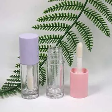 COSIDEA 14pcs Empty 6ml big brush lip gloss tubes for DIY lip gloss,Pink round lipgloss containers cute lipgloss tubes bulk wholesale
