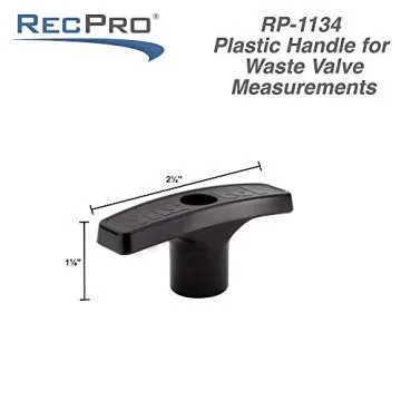 RecPro RV Waste Valve Handle | Replacement for Valve Extension Rod | Black (Single Pack)