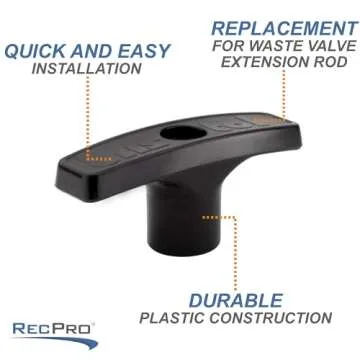 RecPro RV Waste Valve Handle | Replacement for Valve Extension Rod | Black (Single Pack)