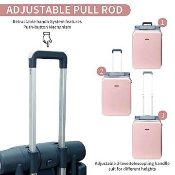 LemoHome Expandable Luggage with Spinner Wheels,Large Suitcases with Child Seat Design,Hard Luggage for Women and Men,20 inch Hardside Carry on Luggage for Travel (Pink)