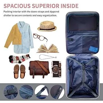 LemoHome Expandable Luggage with Spinner Wheels,Large Suitcases with Child Seat Design,Hard Luggage for Women and Men,20 inch Hardside Carry on Luggage for Travel (Pink)