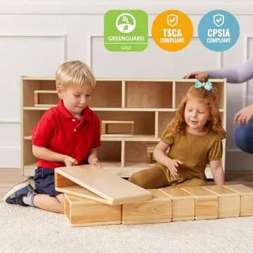 ECR4Kids Mobile Block Storage Cart for Classroom and Playroom