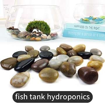 SHIZWU Colorful Polished River Rocks for Outdoor Decor