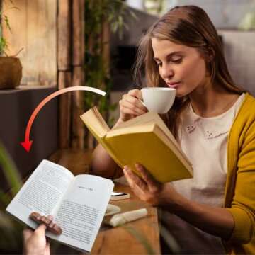 4 Pieces Bookmarks，Handmade Thumb Wooden Walnut Book Page Holder with Golden Ring，Bat Wing Design，3 Pieces Metal Bookmarks with Chain，Golden Hollow Design, Book Reading Accessories (Large)