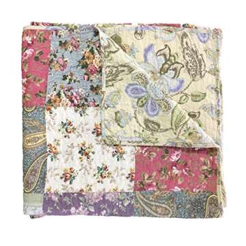 Cozy Greenland Home Blooming Prairie Quilted Throw - Colorful Comfort