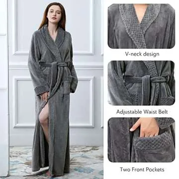 Plush Women’s Long Bathrobe for Cozy Comfort