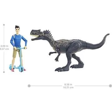 Jurassic World Human & Dino Pack Kenji & Monolophosaurus Action Figures, Segway Accessory, Camp Cret...