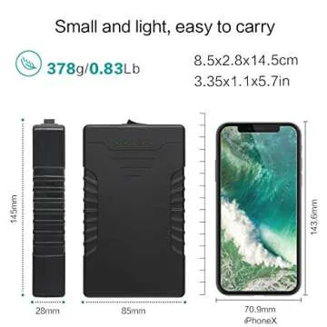 Talentcell 12V Rechargeable Lithium ion Battery Pack YB1206000, DC Output for LED Strip and CCTV Camera, 11.1V 6000mAh Portable Li-ion Batteries with AC/DC 12.6V 1A Charger, Black