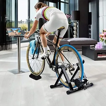 Quiet Indoor Bike Trainer Stand with 8-Level Resistance
