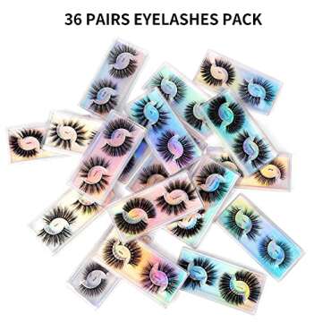 DYSILK 36 Pairs Faux Mink Eyelashes for Glamorous Looks