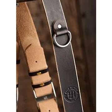 HoldFast Gear Money Maker Bridle Leather 2-Camera Harness Black, Hardware, Medium