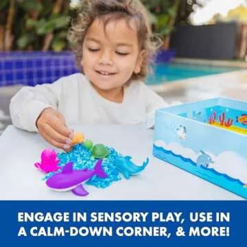 Educational Insights Playfoam Pluffle Ocean Sensory Set with 2 Colors of Playfoam Pluffle, 9 Piece Set, Ages 3+