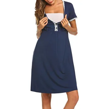 Ekouaer Maternity Nursing Nightgown for New Moms Comfort