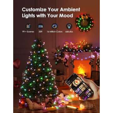 OUTPEAK Portable 10050mAh Camping Lanterns and 33ft RGB Candy String Lights for Emergency