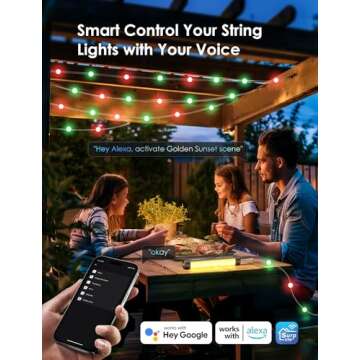 OUTPEAK Portable Camping Lantern with RGB String Lights