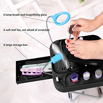 Adjustable Pedicure Foot Rest with Fan & Storage Box
