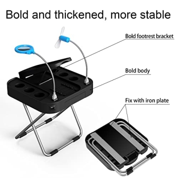 Adjustable Pedicure Foot Rest with Fan & Storage Box