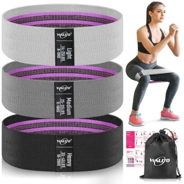 WALITO Resistance Bands for Legs and Butt, Fabric Exercise Loop Bands Yoga, Pilates, Rehab, Fitness ...