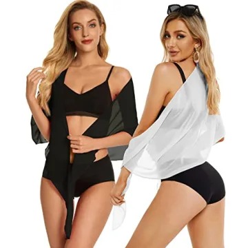 Stylish Black and White Sarong Cover Ups for Swimwear