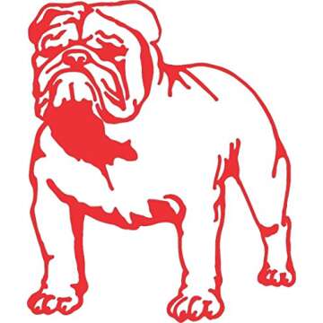 Bulldog Red Vinyl Decal for Cars and Trucks