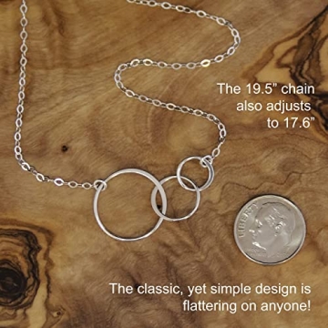 EFYTAL 3 Generations Necklace for Moms and Grandmas