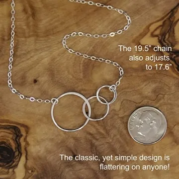 EFYTAL 3 Generations Necklace for Moms and Grandmas