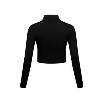 Long Sleeve Turtleneck Crop Top for Women - Stylish & Comfy